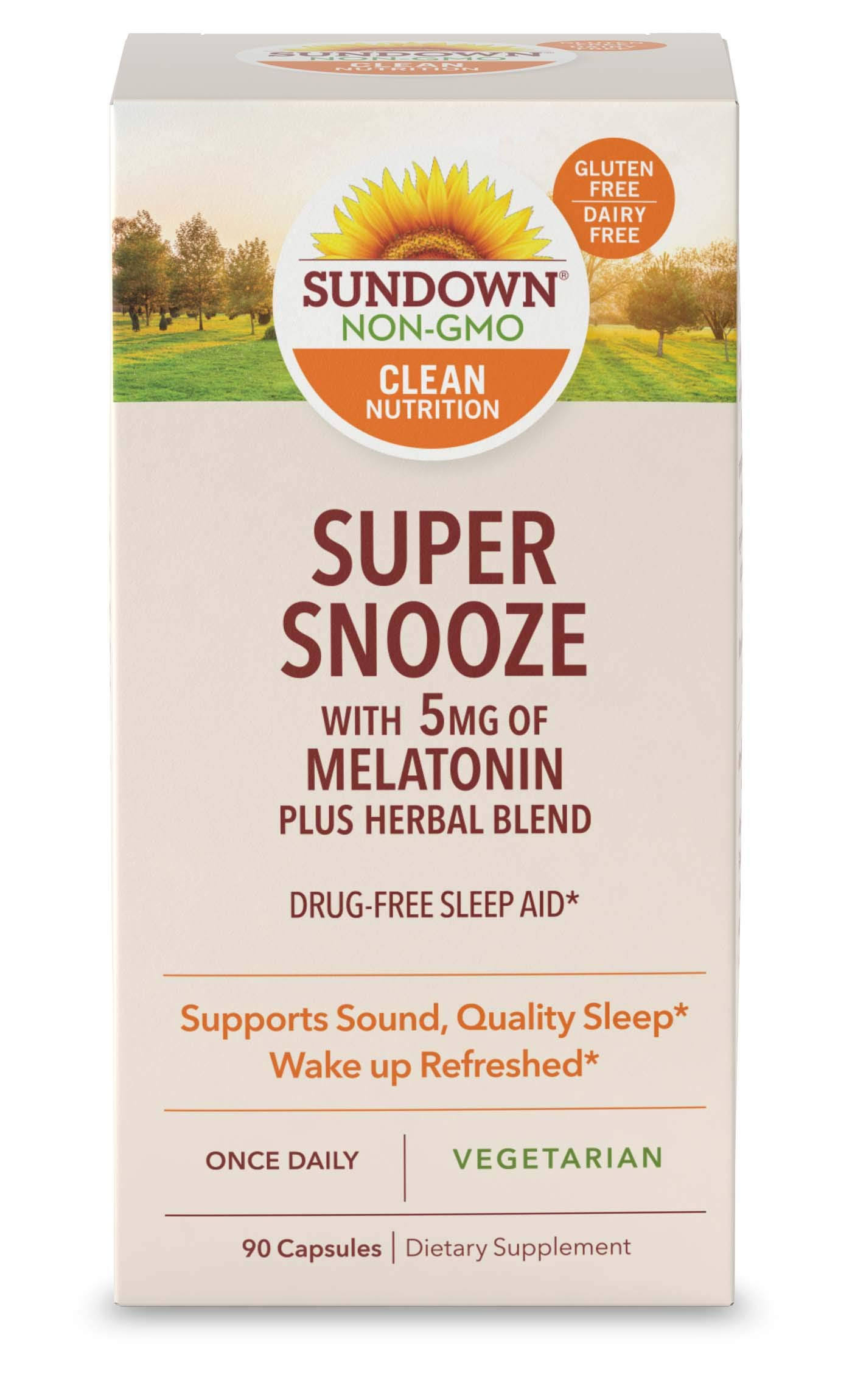 Sundown Naturals Super Snooze Melatonin With Herbal Blend - 90 Capsules