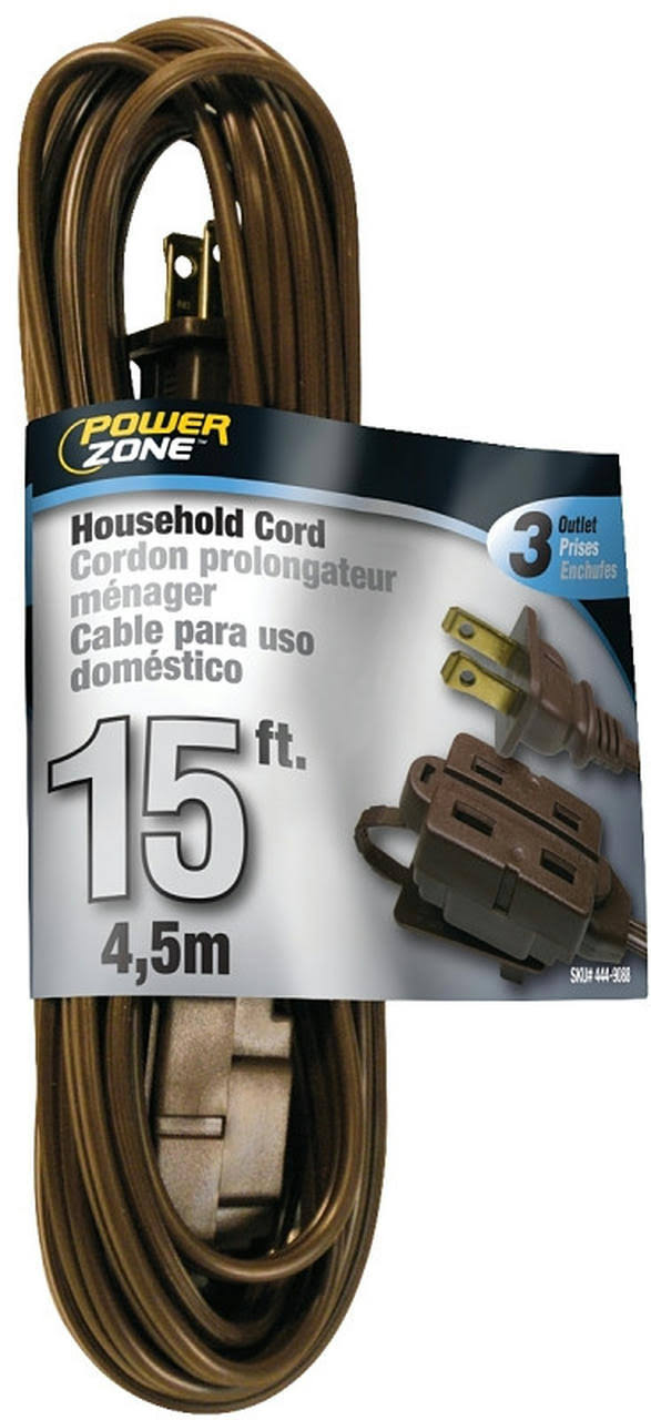 Power Zone Extension Cord - 15ft, Brown