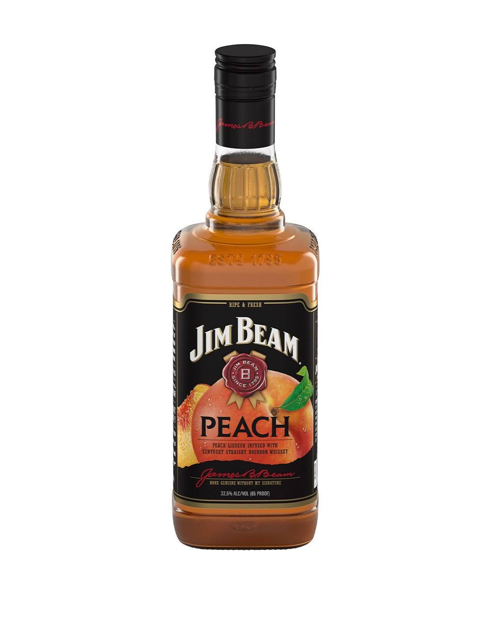 Jim Beam Bourbon Whiskey, Peach Liqueur Infused, with Kentucky Straight
