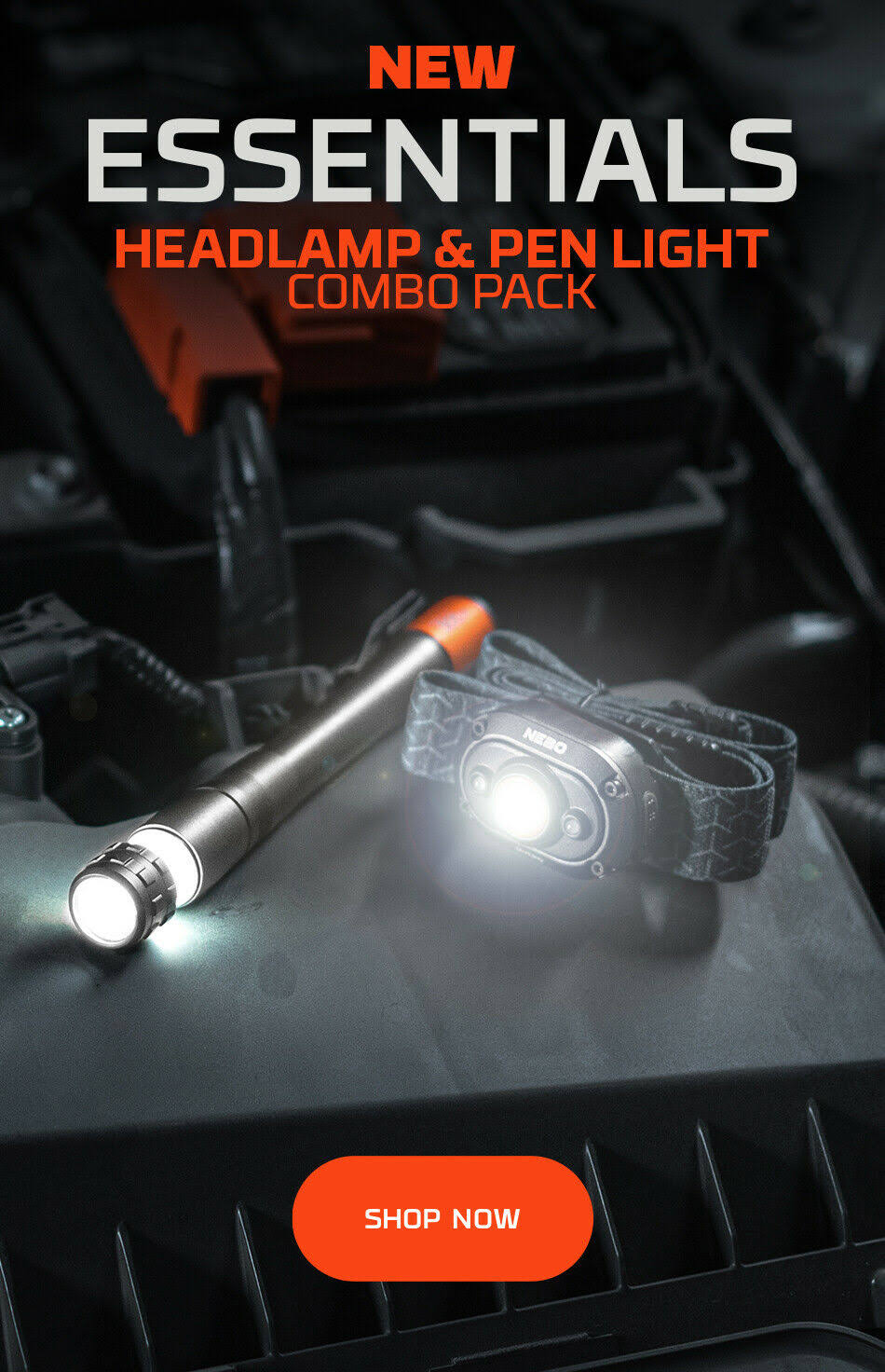 Nebo 400 Lumen Headlamp & Cap-Light & 500 Lumen Penlight & Lantern