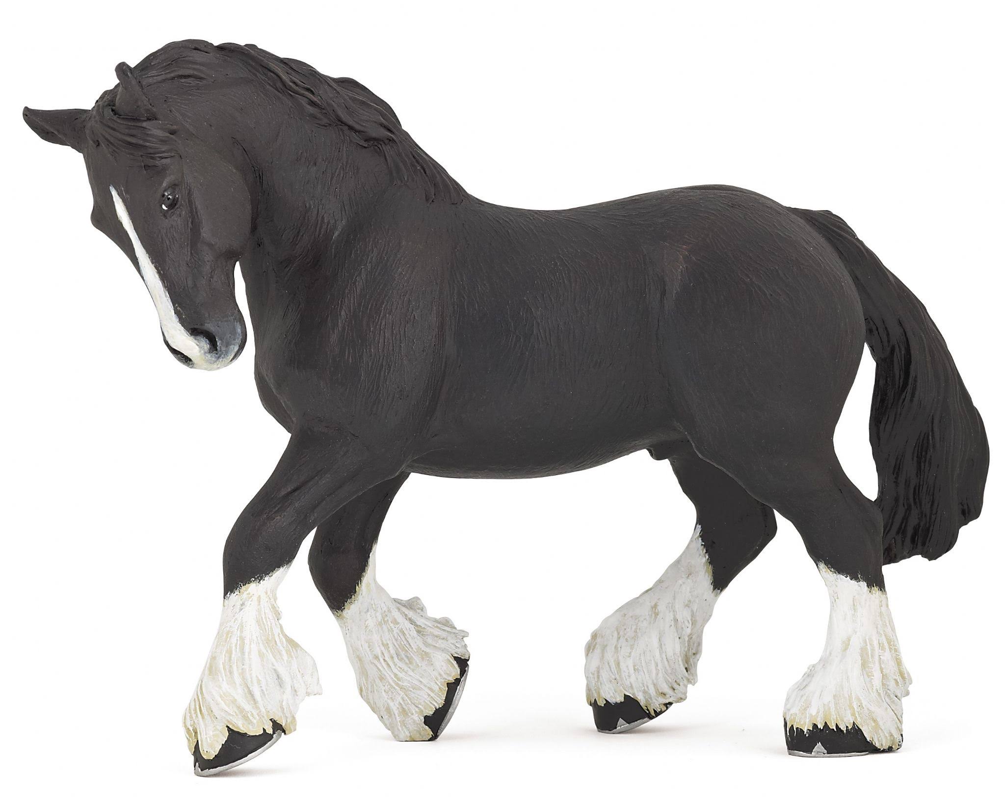 Papo Black Shire Horse Toy
