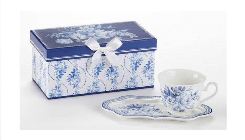 Delton 4.2X9 Inches Porcelain Tea/Toast Set, English Blue