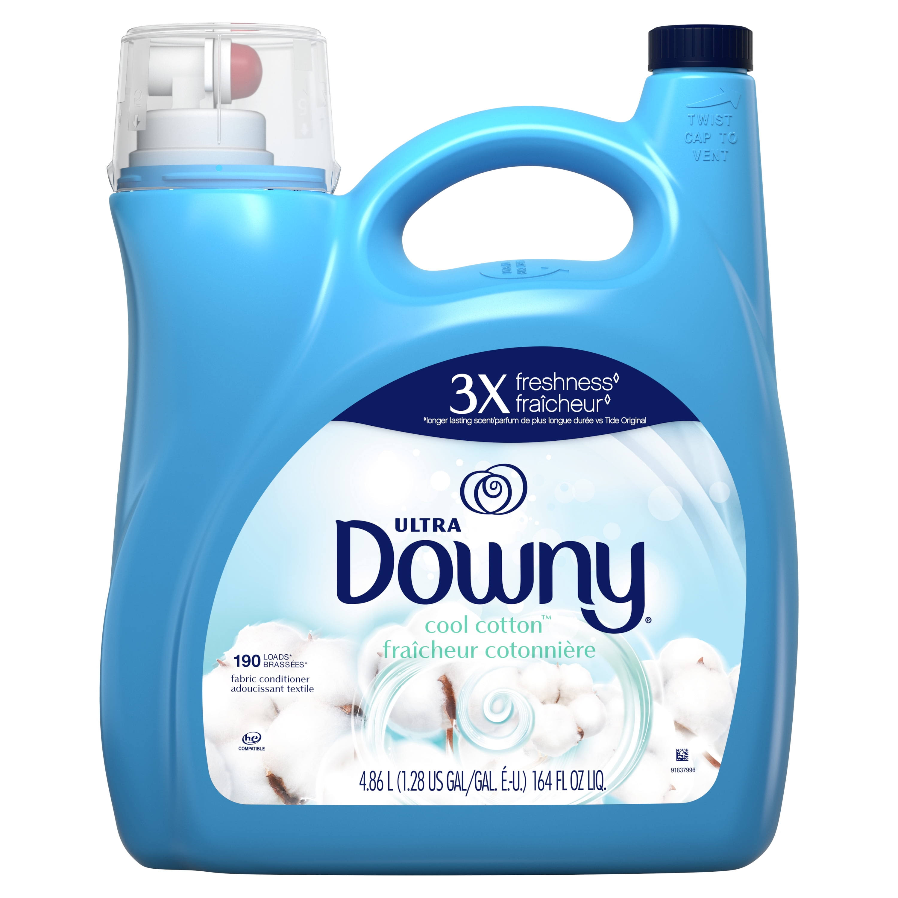 Downy Cool Cotton Liquid Fabric Conditioner , 164 FL oz, 190 Loads