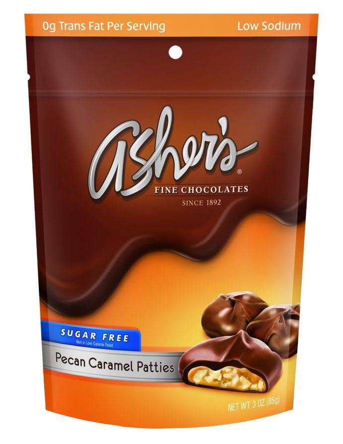 Ashers Chocolates, Fine, Sugar Free, Pecan Caramel Patties - 3 oz