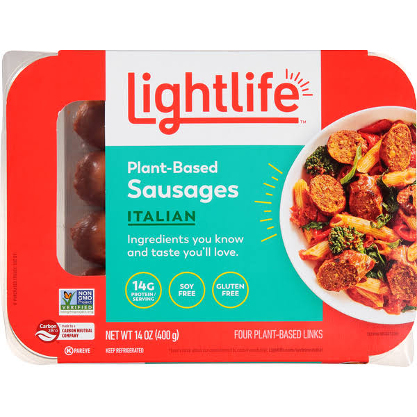 Lightlife Sausage, Italian, Plant-Based - 4 links, 14 oz