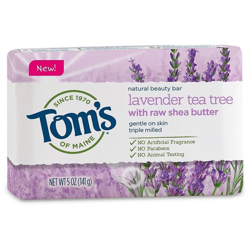 Tom's of Maine Natural Beauty Bar Soap with Raw Shea Butter - Lavender Tea Tree, 5oz