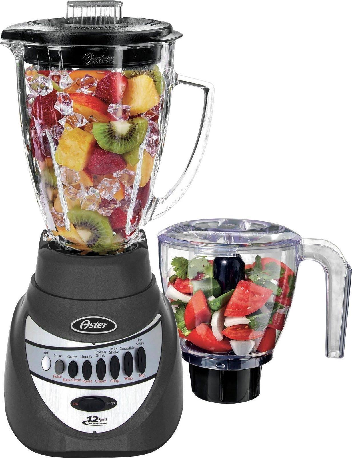 Oster Blender Plus Food Chopper - Gray and Black, 700W