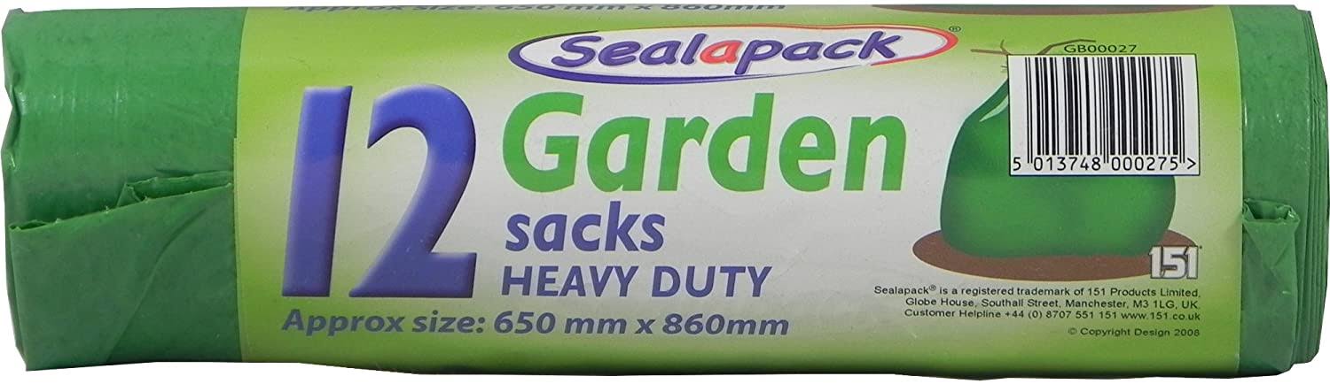 Sealapack Heavy Duty Garden Sacks - Pack of 12, Green