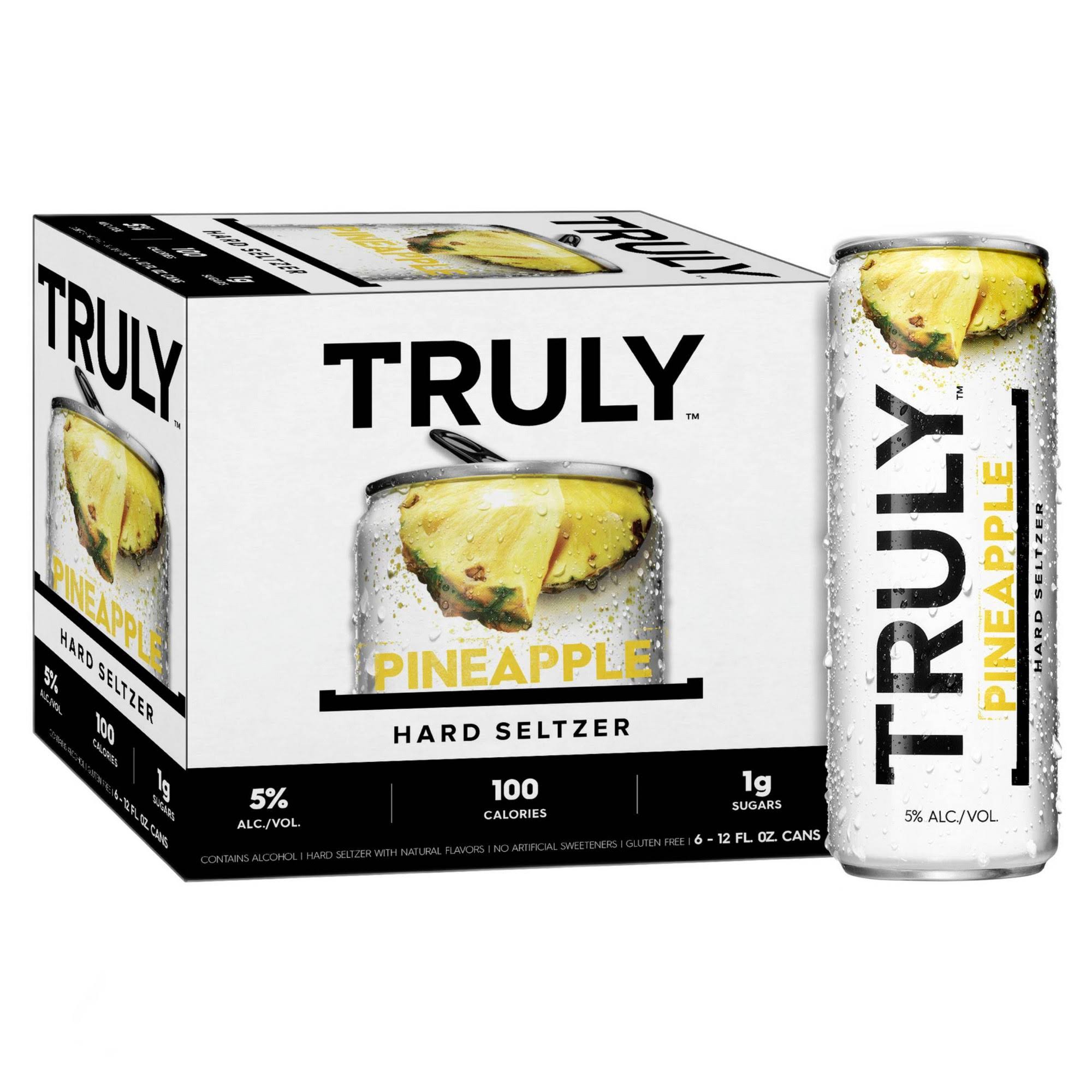 Truly Hard Seltzer, Pineapple - 6 pack, 12 fl oz cans