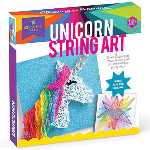 Craft-tastic - String Art Kit - Craft Kit Makes 2 Large String Art Canvases - Unicorn Edition