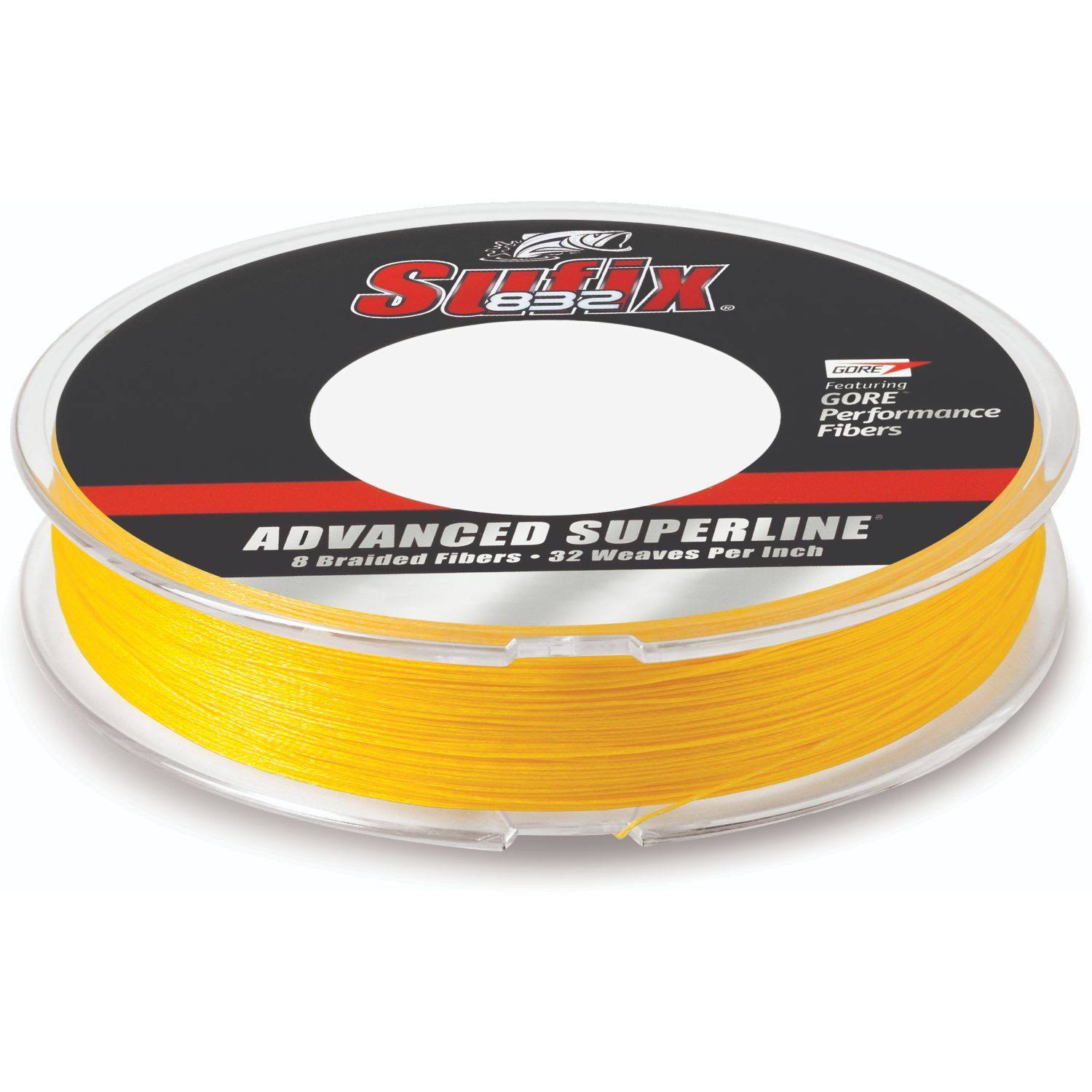 Sufix 832 Advanced Superline Braid - Hi-Vis Yellow, 40lb Test, 300yd