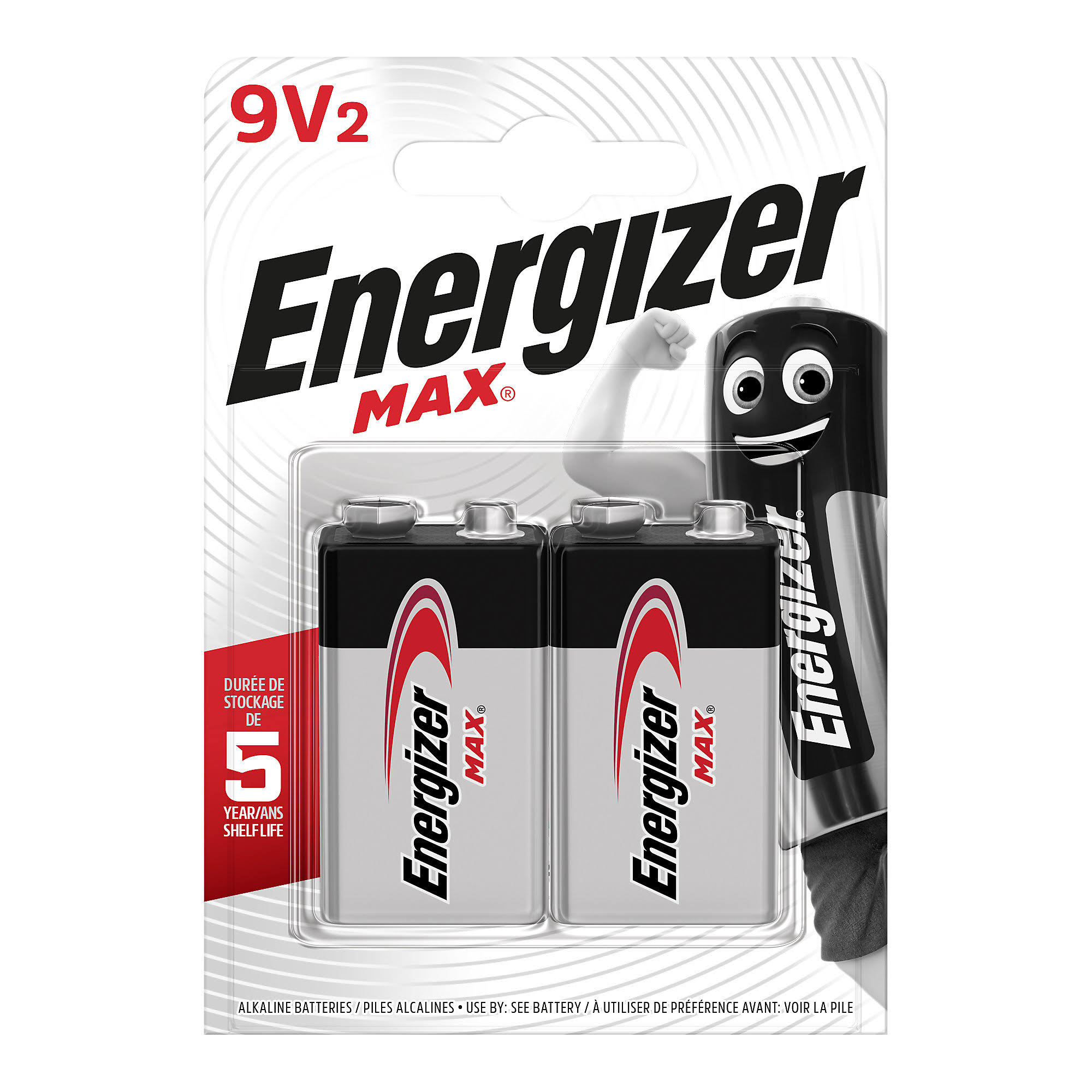 Pack of 2 Alkaline batteries MAX 9V Energizer
