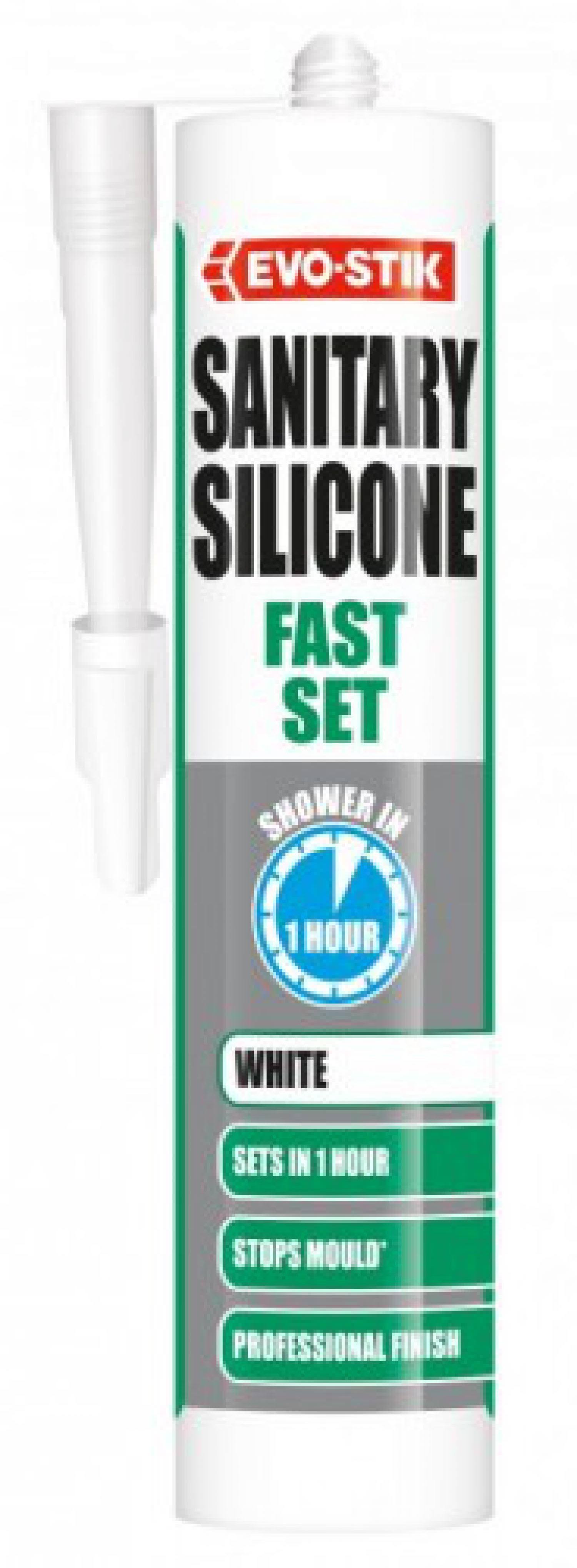 Evo-Stik Professional Sanitary Fast Set Silicone Sealant C20 White