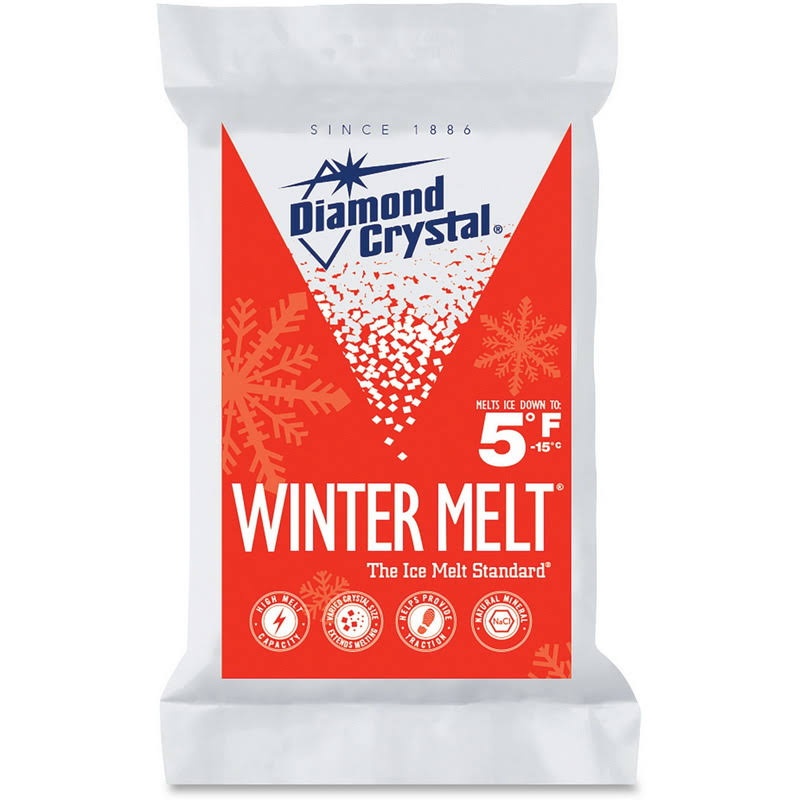 Diamond Crystal Winter Melt Rock Salt Ice Melter - 25lb