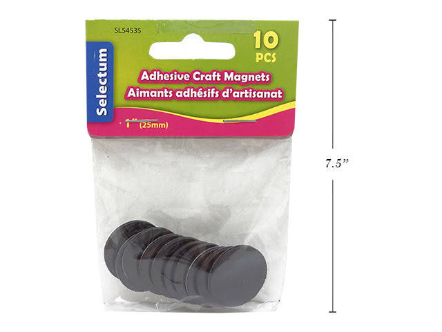 Carton of 12 Round Adhesive Craft Magnets