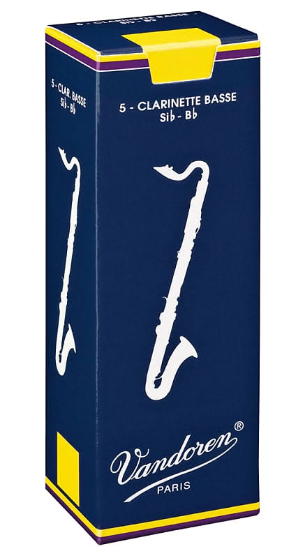 Vandoren Traditional Bass Clarinet Reeds - Strength 3, 5pk