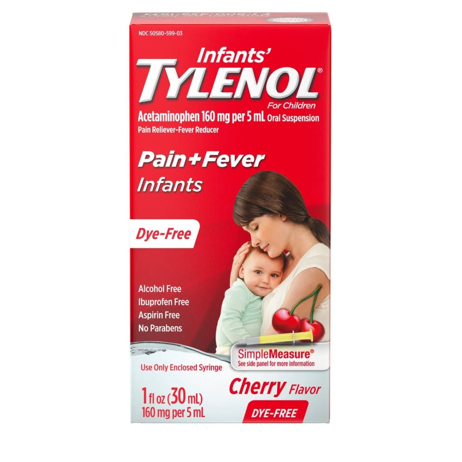 Tylenol Pain + Fever, Infants, Cherry Flavor - 1 fl oz