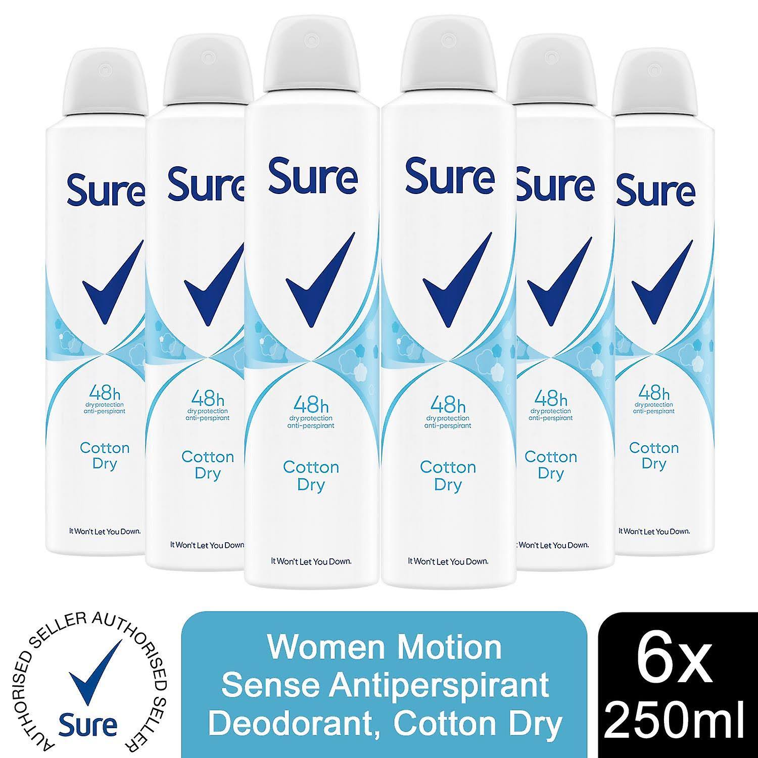 Sure Women Cotton Dry Anti Perspirant Deodorant Aerosol Spray - 250ml