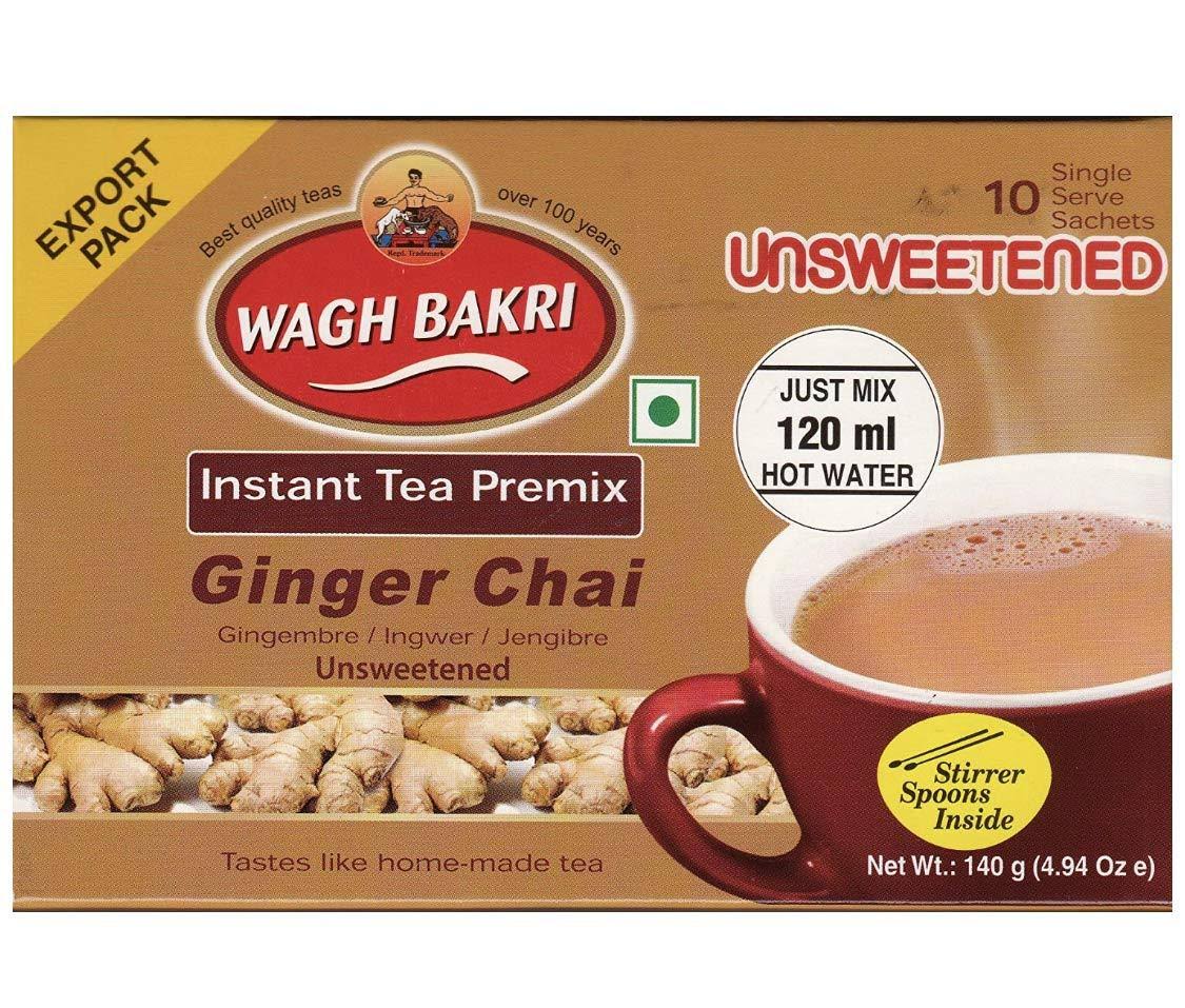 Wagh Bakri Instant Ginger Tea Unsweetened 10 Sachets