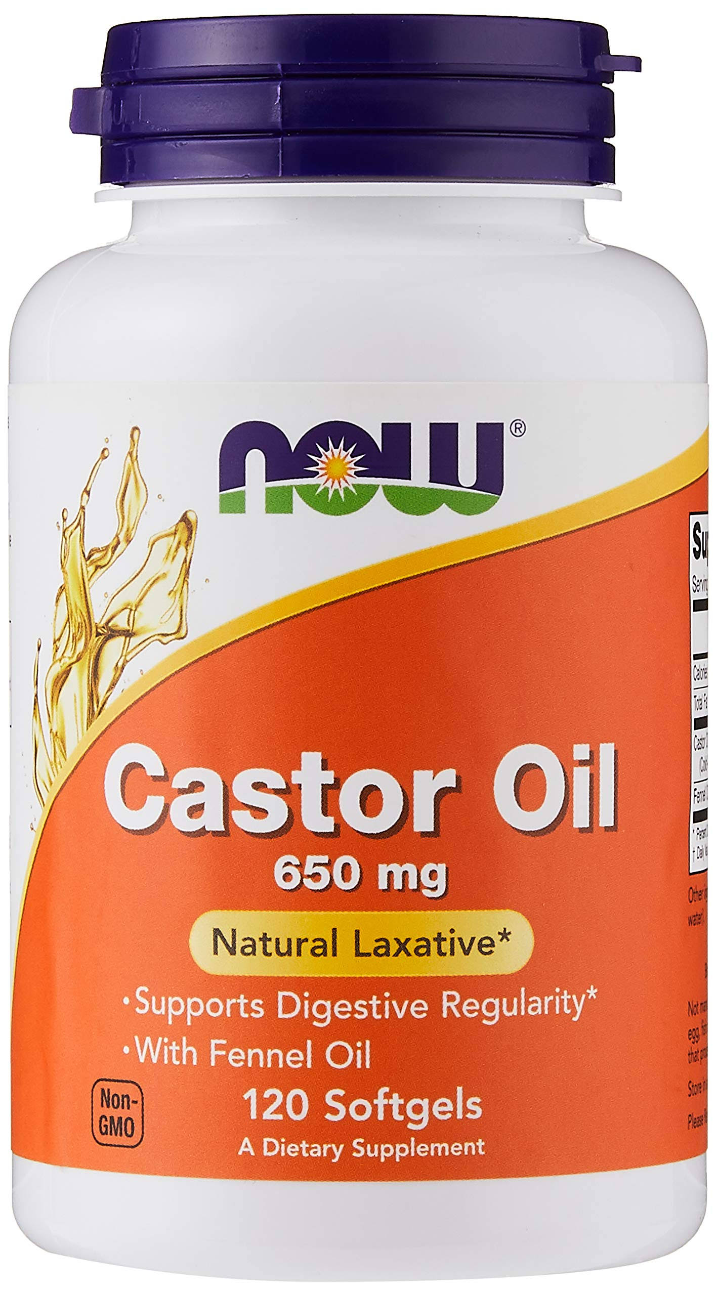 Now Foods Castor Oil Dietary Supplement - 120 Softgels