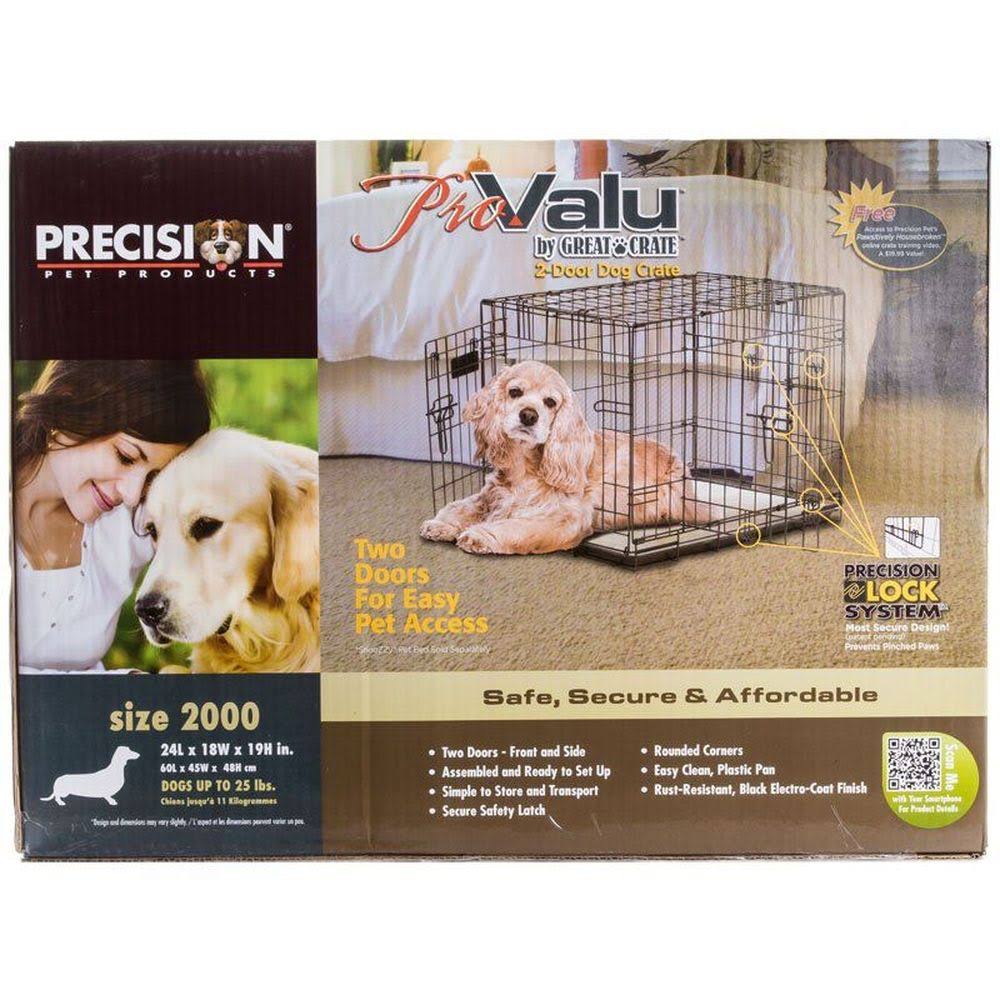 Precision Pet ProValu 2 Door Crate - Black