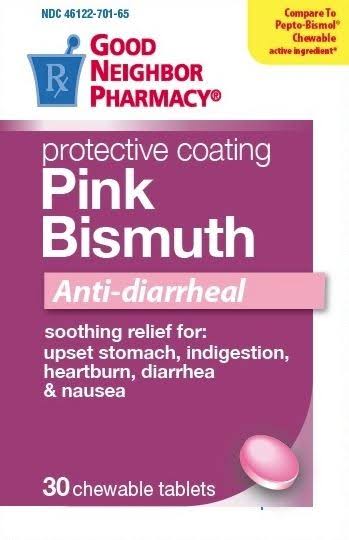 GNP Pink Bismuth Chewable Tablets, 30ct (1-3 Unit)