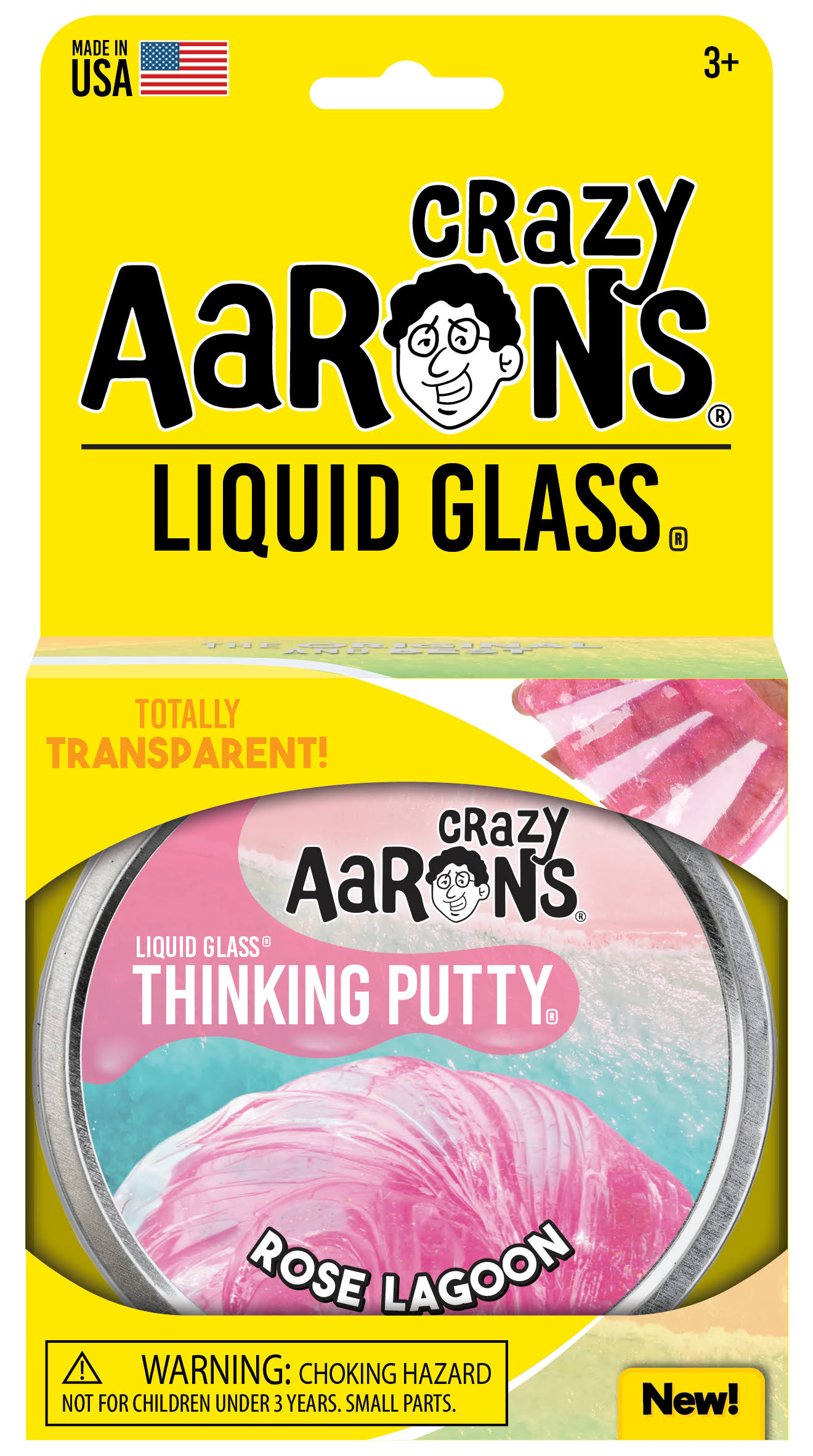 Crazy Aaron's Thinking Putty 4" Tin - Rose Lagoon - Liquid Glass
