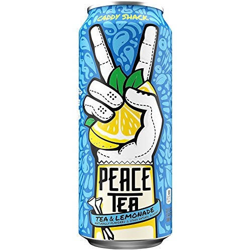 Peace Tea Caddy Shack Black Tea Lemonade Drink, 23 fl oz, 12 Pack