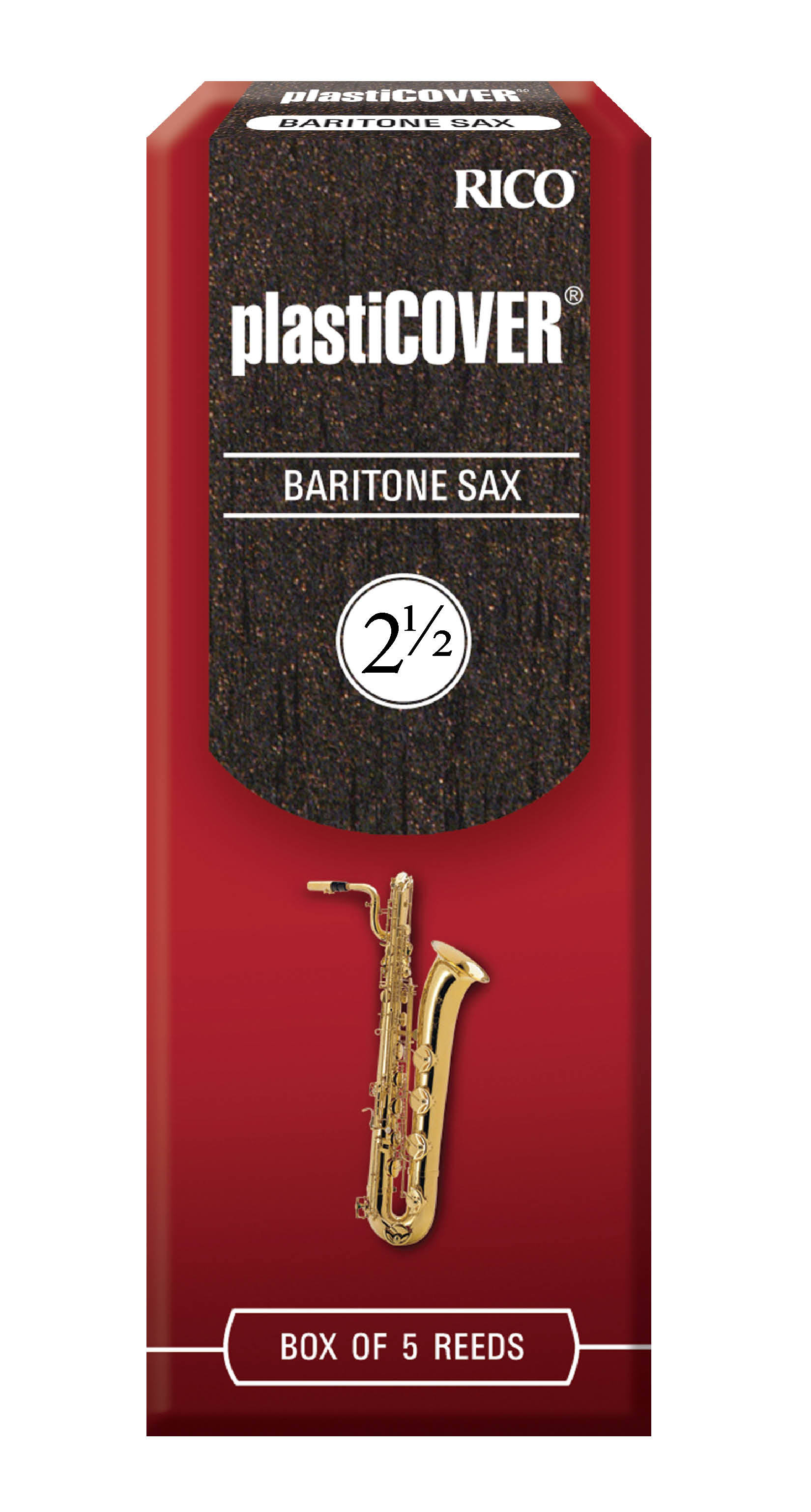 Rico Plasticover Tenor Saxophone Reeds - Strength 2.5, 5ct