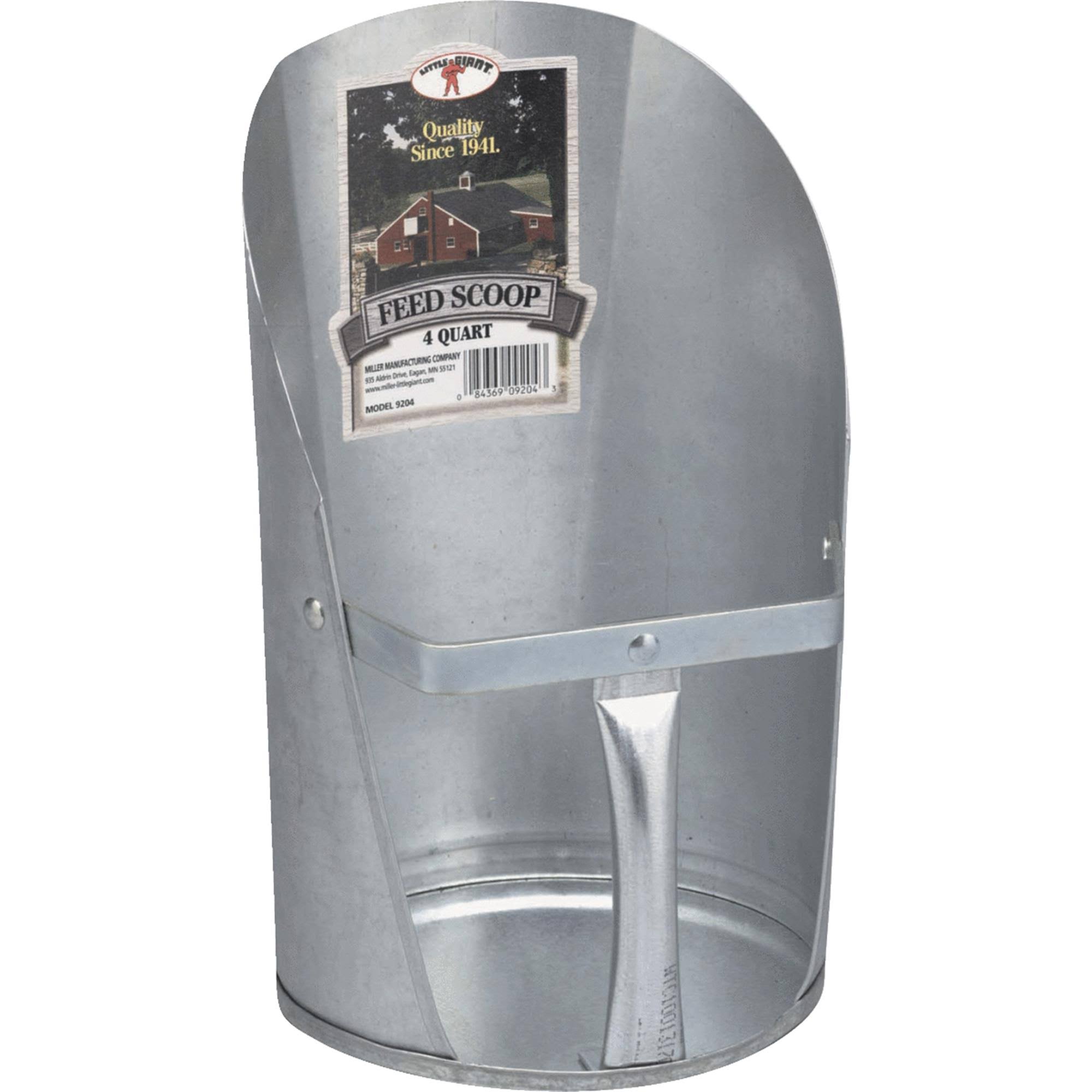 Little Giant Miller Manufacturing 9204 Galvanized Feed Scoop - 4 Quart