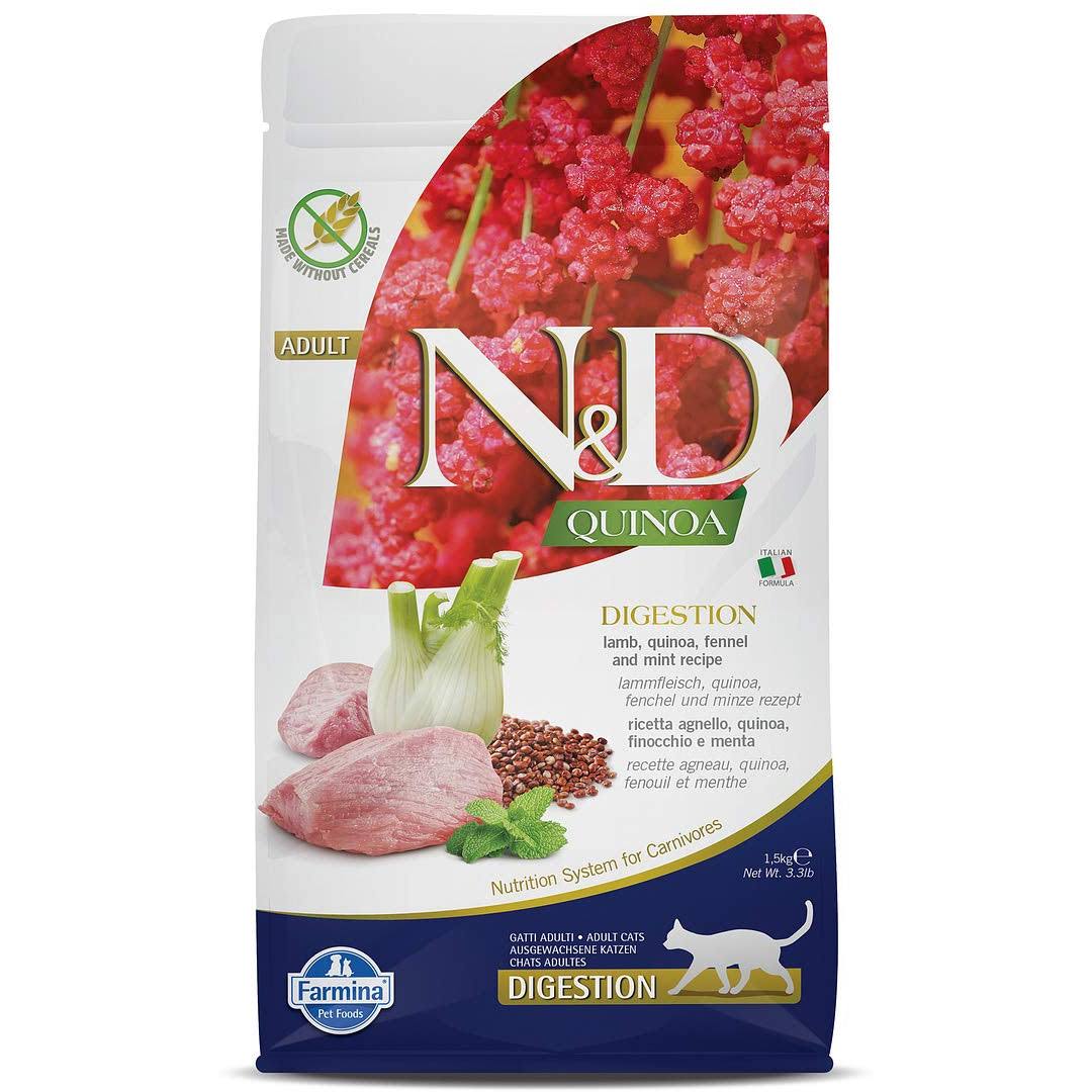 Farmina N&D Quinoa Digestion Lamb Dry Cat Food, 11-lb