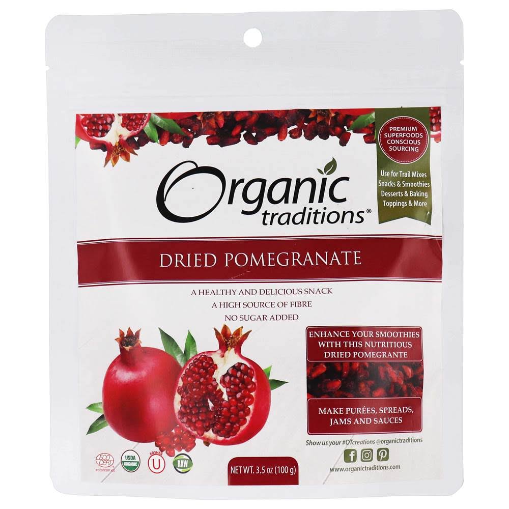 Organic Traditions Dried Pomegranate, 3.5 oz (Pack of 1)