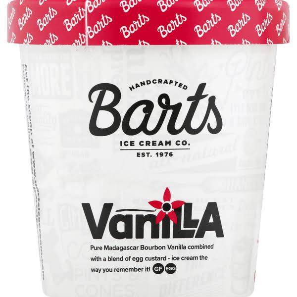 Bart's Ice Cream Co. Ice Cream, Vanilla - 1 pint