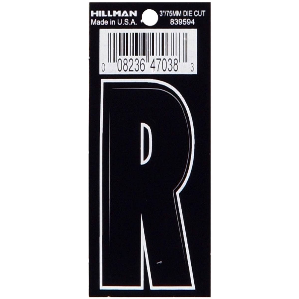 Hillman 3" Black Vinyl Letter R