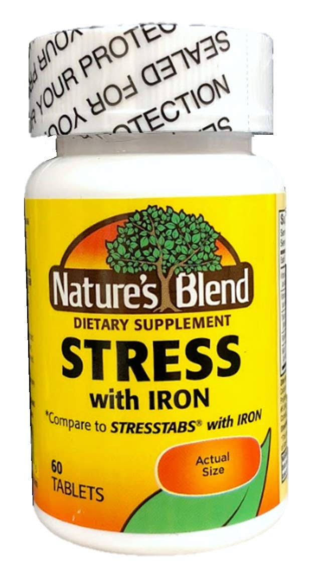 Nature's Blend Stress with Iron Formula Supplement - 60 Tablets