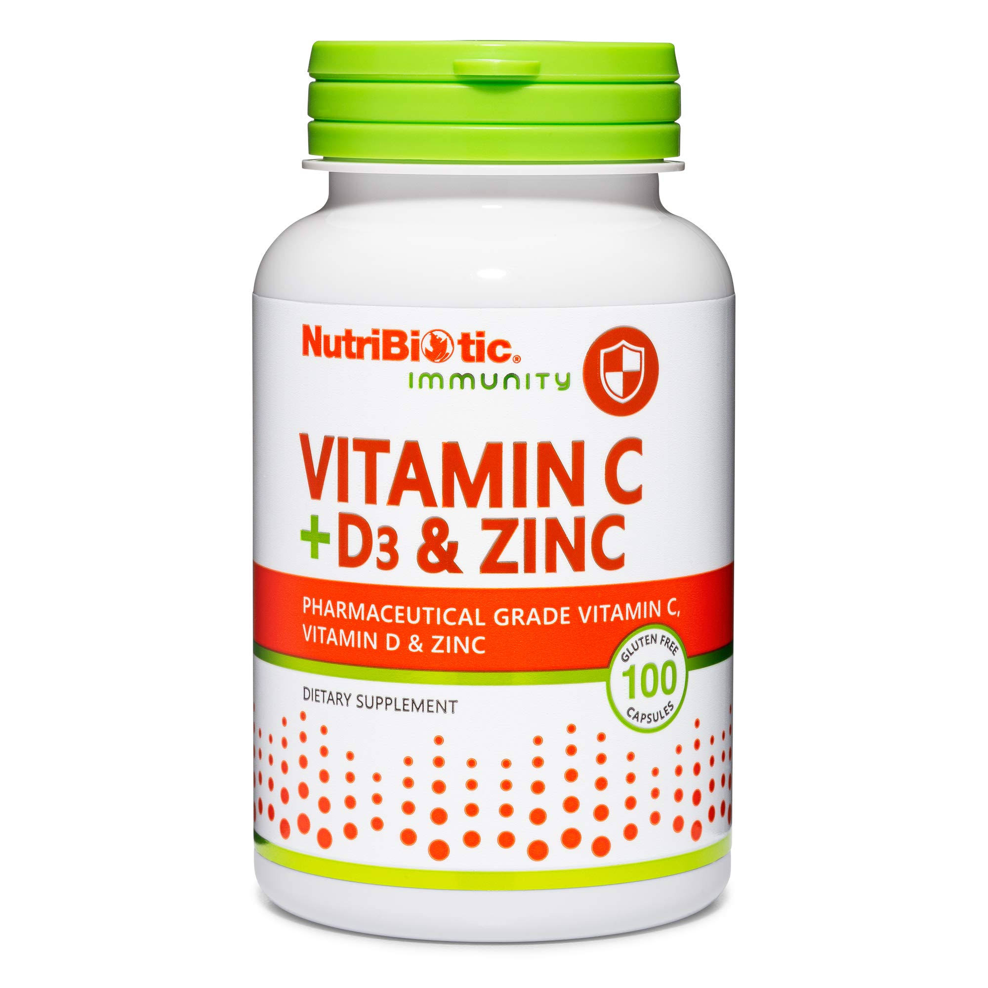 Nutribiotic Vitamin C + D3 & Zinc- 100 Capsules