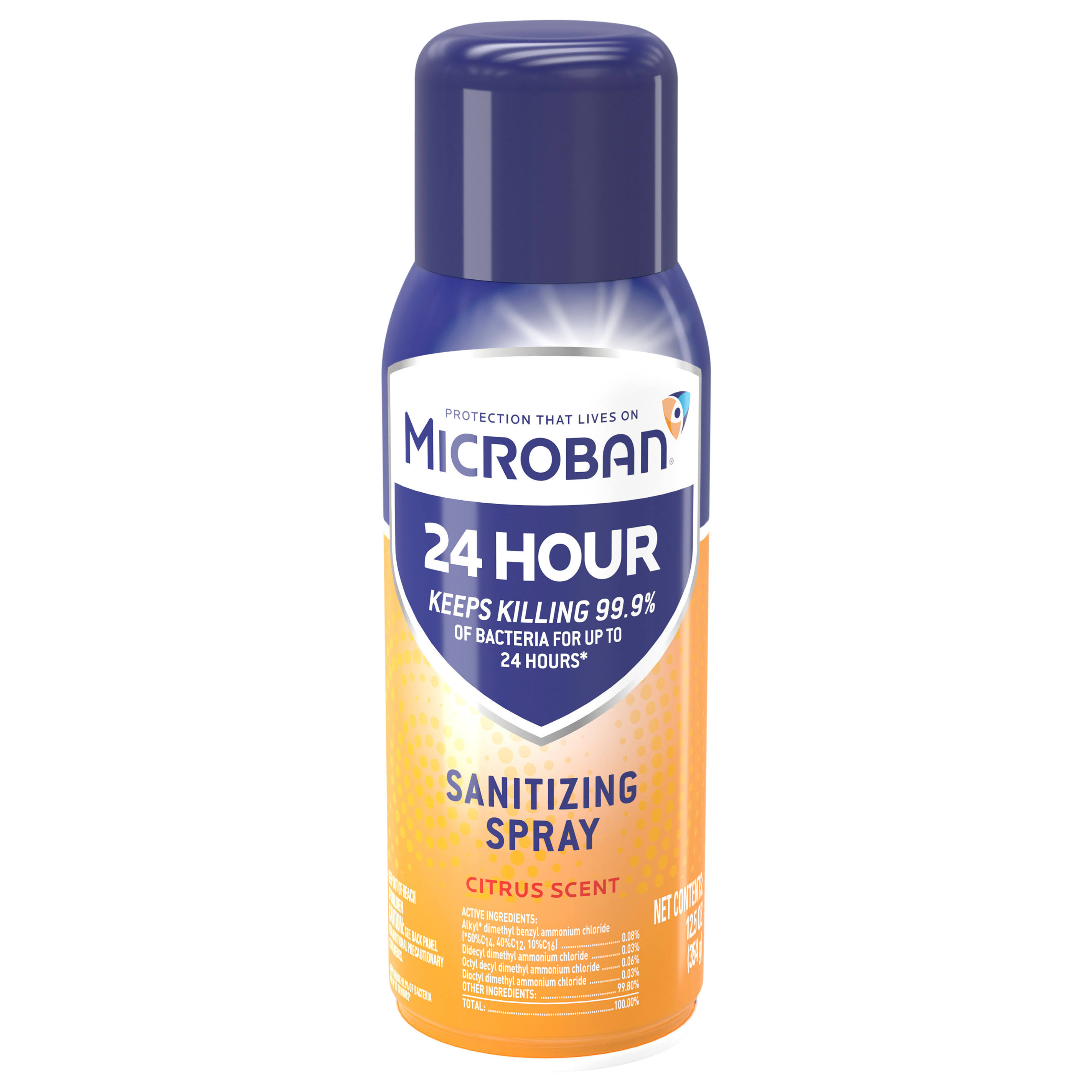Microban 24 Hour Disinfectant Sanitizing Spray, Citrus Scent