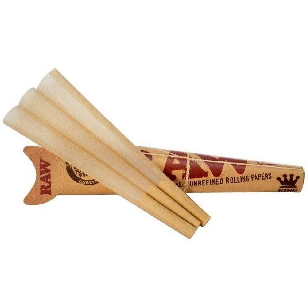 Raw Kingsize Cones pre-packaged classic unbleached cones (3 pcs)