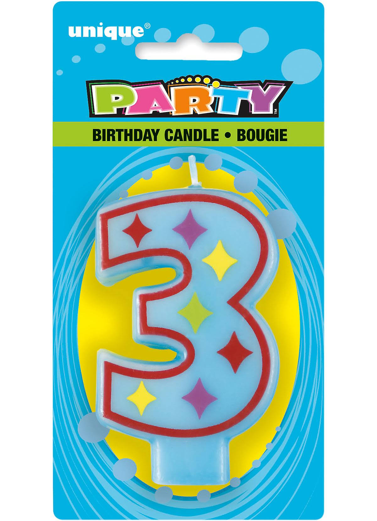 Decorative Birthday Number 3 Candle