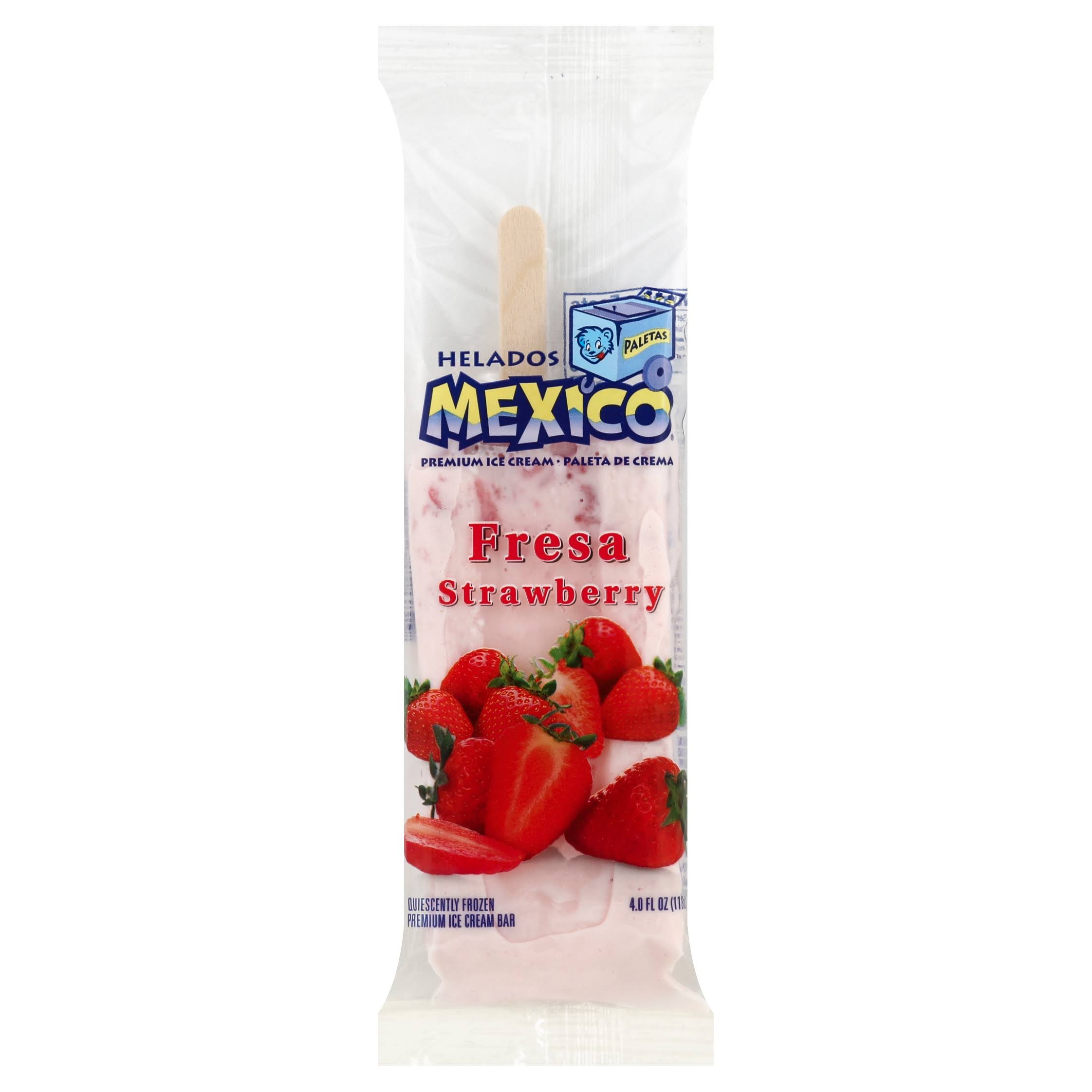 Helados Mexico Premium Ice Cream Bar - Strawberry, 4 oz