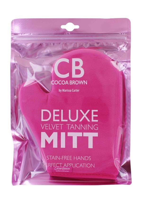 Cocoa Brown Velvet Tanning Mitt - Pink
