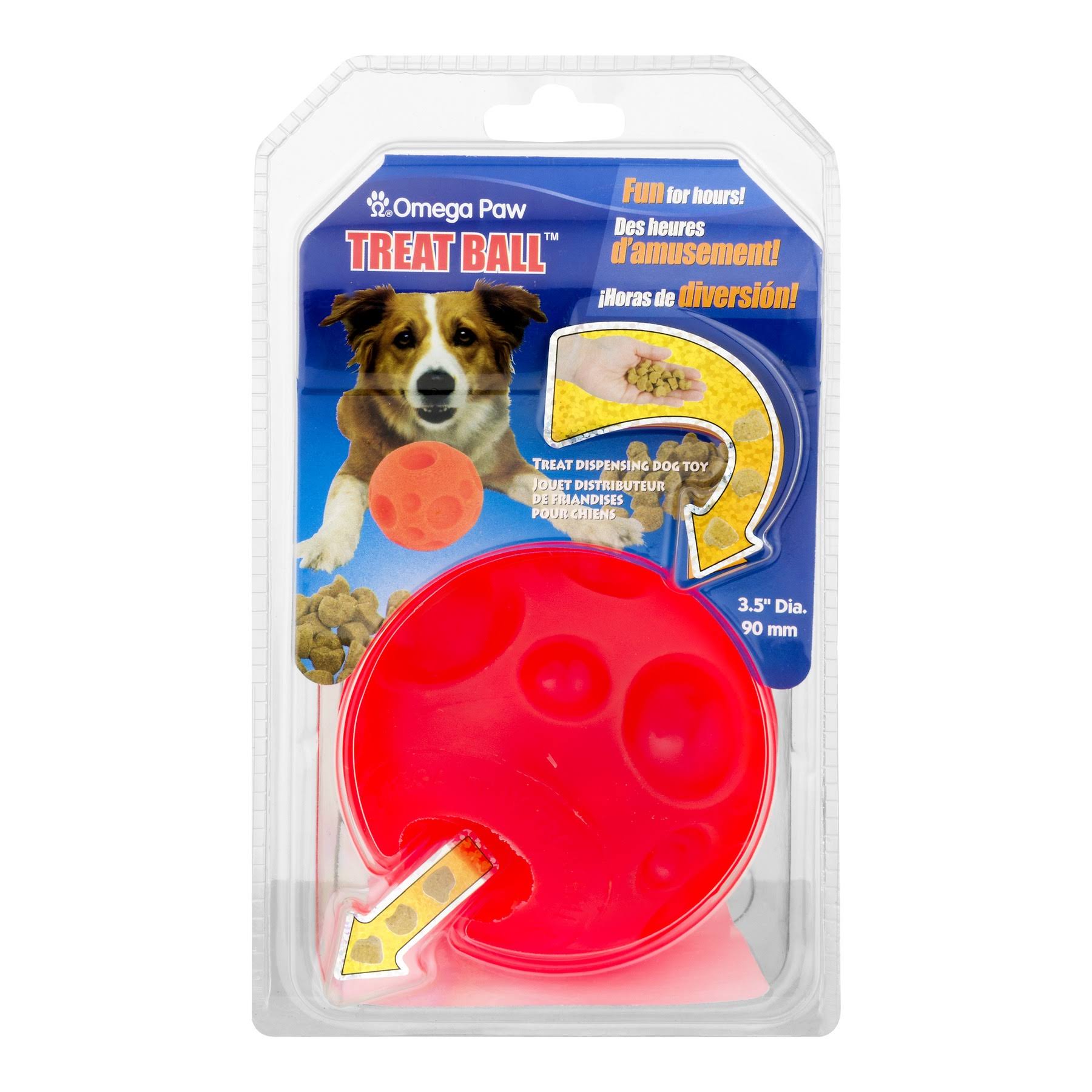 Omega Paw Treat Ball Dog Toy - Orange, 90m