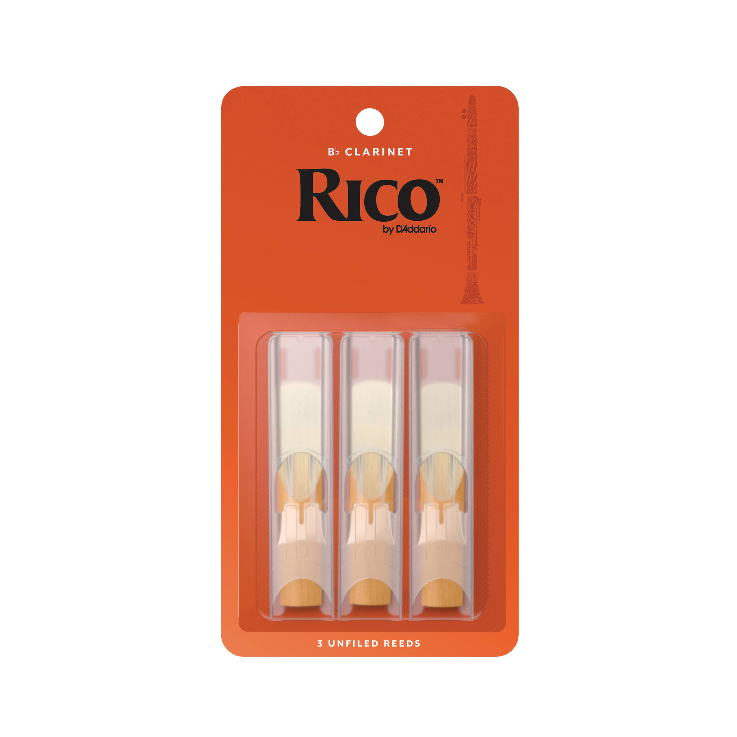 Rico BB Strength 3.5 Clarinet Reeds - 3 Pack