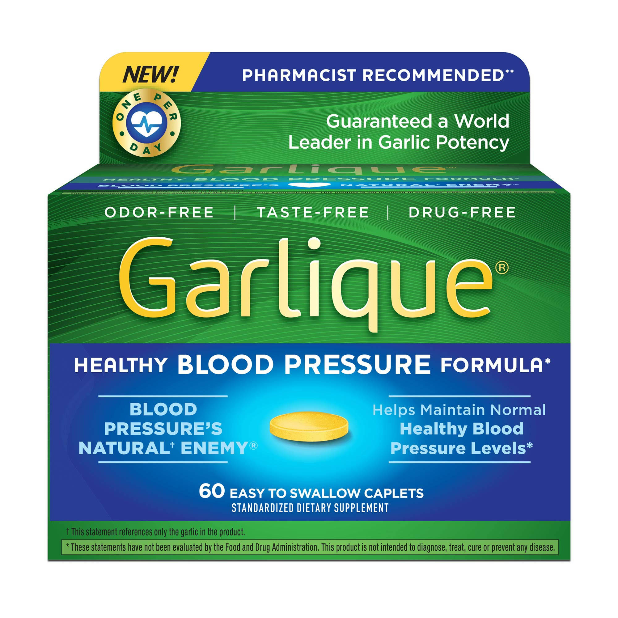 Garlique Blood Pressure Formula, Caplets - 60 ea