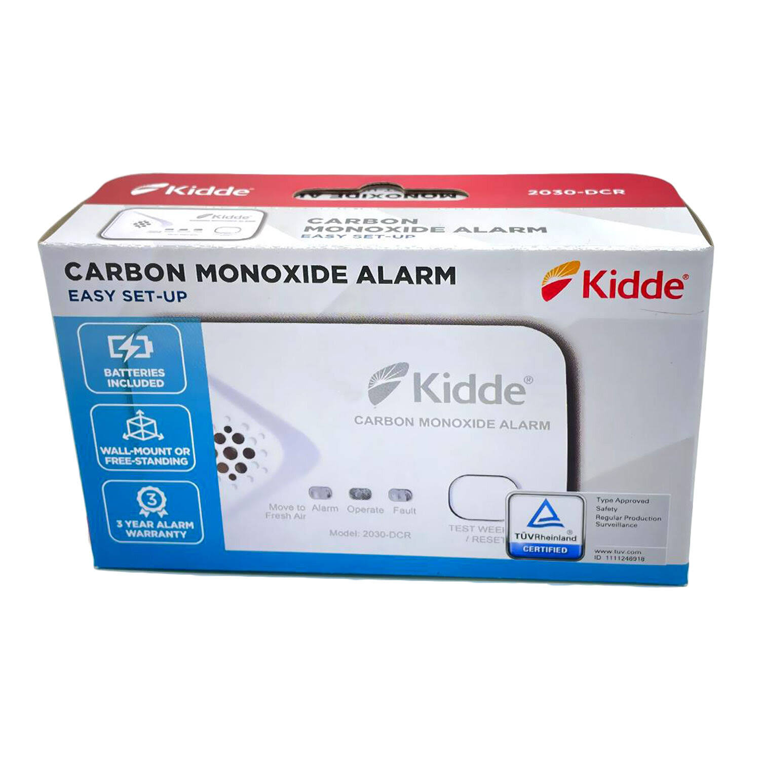 Carbon Monoxide Alarm Co Detector Kidde 2030-DCR - 10 Year Life