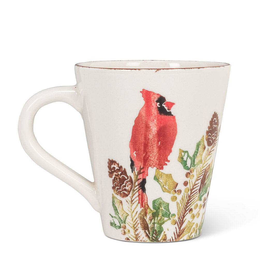 Pine & Cardinal Tall Mug, Size: 5 x 4 x 4.25