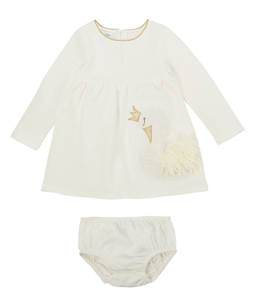Mud Pie Kids Swan Applique Dress and Bloomer Set