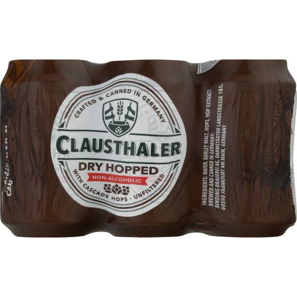 Clausthaler Beer, Dry Hopped, Non-Alcoholic, 6 Pack - 6 pack, 330 ml cans