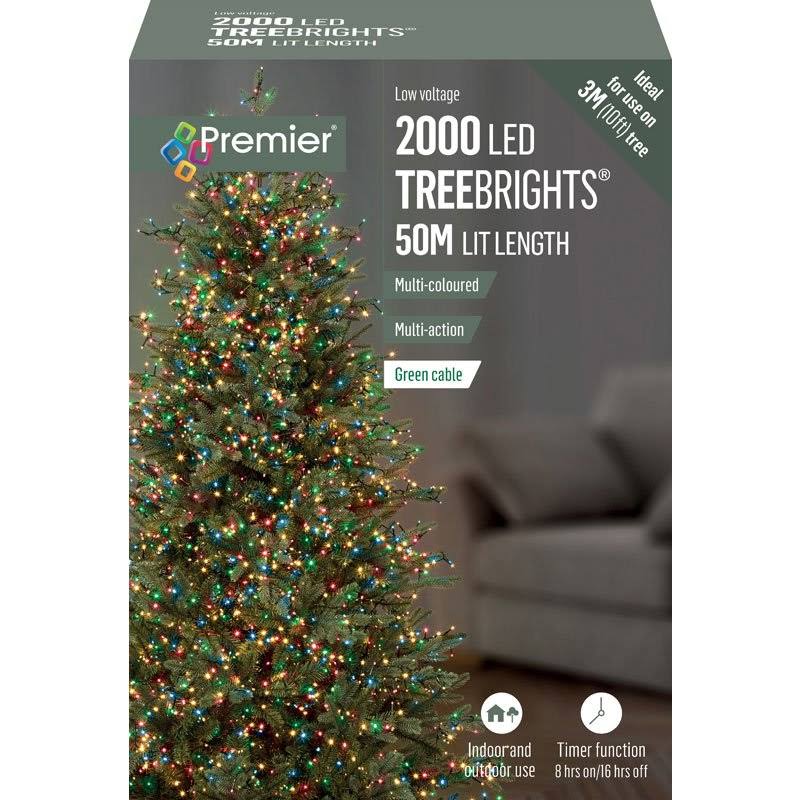 2000 Premier LED TreeBrights Christmas Tree Lights Multi Colour