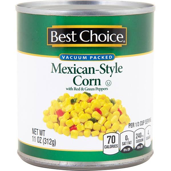 Best Choice Mexican-Style Corn with Red & Green Peppers - 11 oz